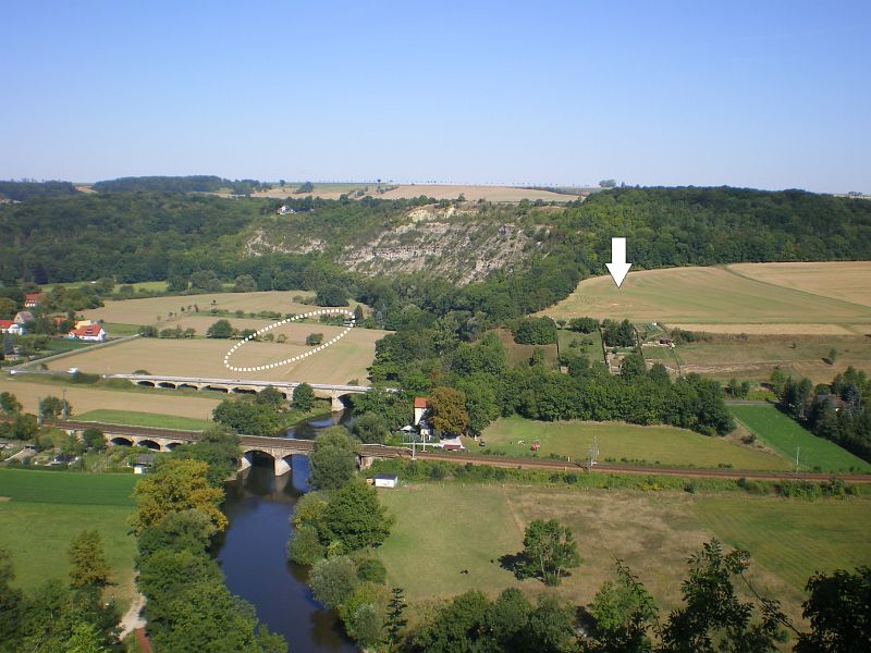 Lage des Fundplatzes Bad Koesen (Pfeil)