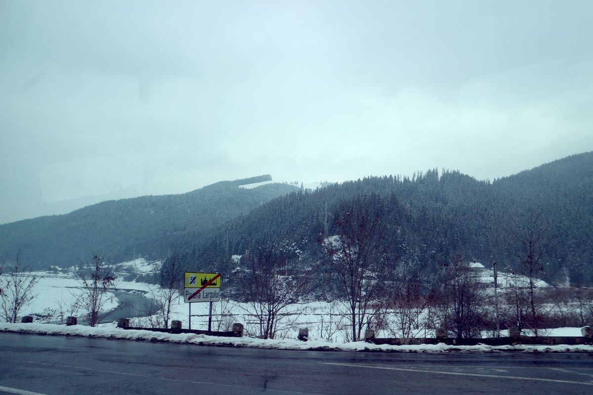 Schneetreiben bei der Überquerung der Karpaten.