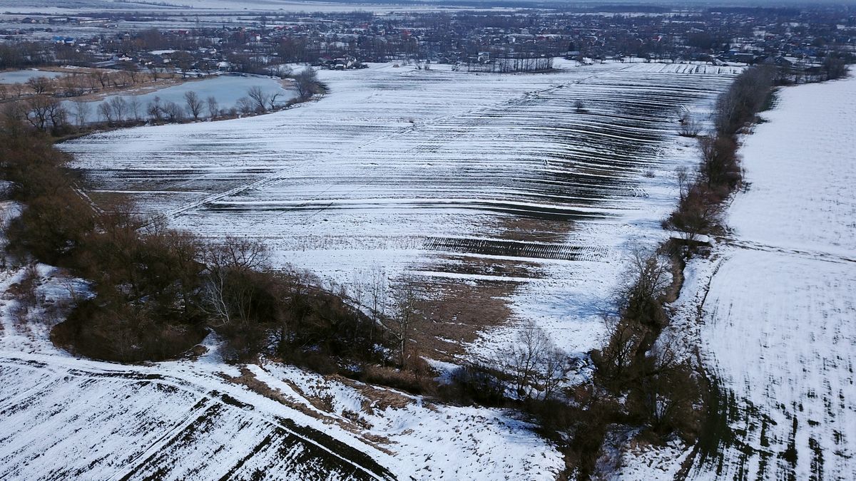 Das Plateau von Shypyntsi von der Drohne aus gesehen.