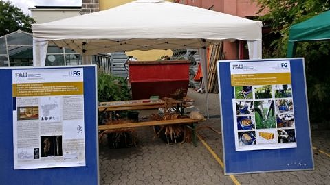 Bestens gewappnet für den Besucheransturm – unser Stand auf dem Tag der offenen Tür im Botanischen Garten.