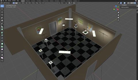 Konstruktion eines virtuellen Ausstellungsraums in Blender