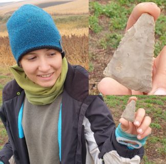 Stăuceni "Holm": Immerhin kommen so auch besondere Artefakte ans Tageslicht. Hier: Eine flächig retuschierte Speerspitze der Cucuteni-A-Periode.