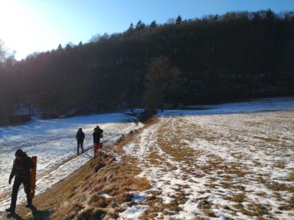 Der Weg zur zweiten Fläche im Süden des Hochbergs auf der das Arbeiten einigermaßen möglich war.